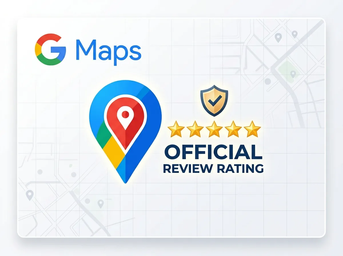Логотип Google Maps, цветной значок геолокации, официальный рейтинговый сервис отзывов